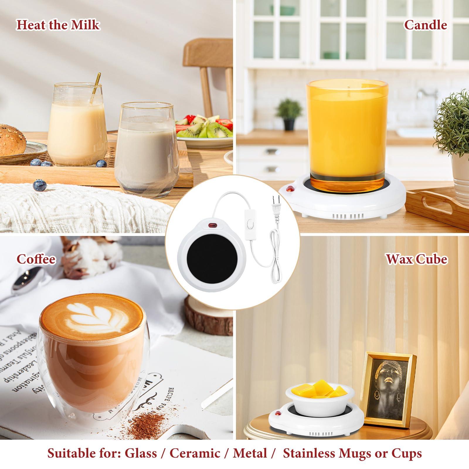 Dialan's Dialan's Candle Warmer Wax Melter, Warmer Plate for Candle Jar Wax Cubes Melter Warmer Plate Electric Coffee Mug Warmer Tea or Various Beverages Warmer(White)