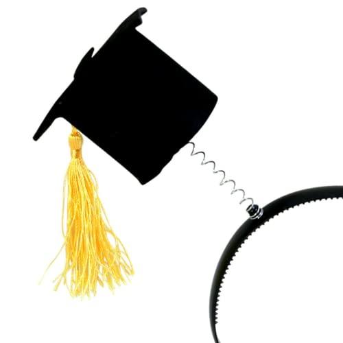Graduation Party Supplies Black Graduation Cap with Gold Tassels Party Headband Bopper