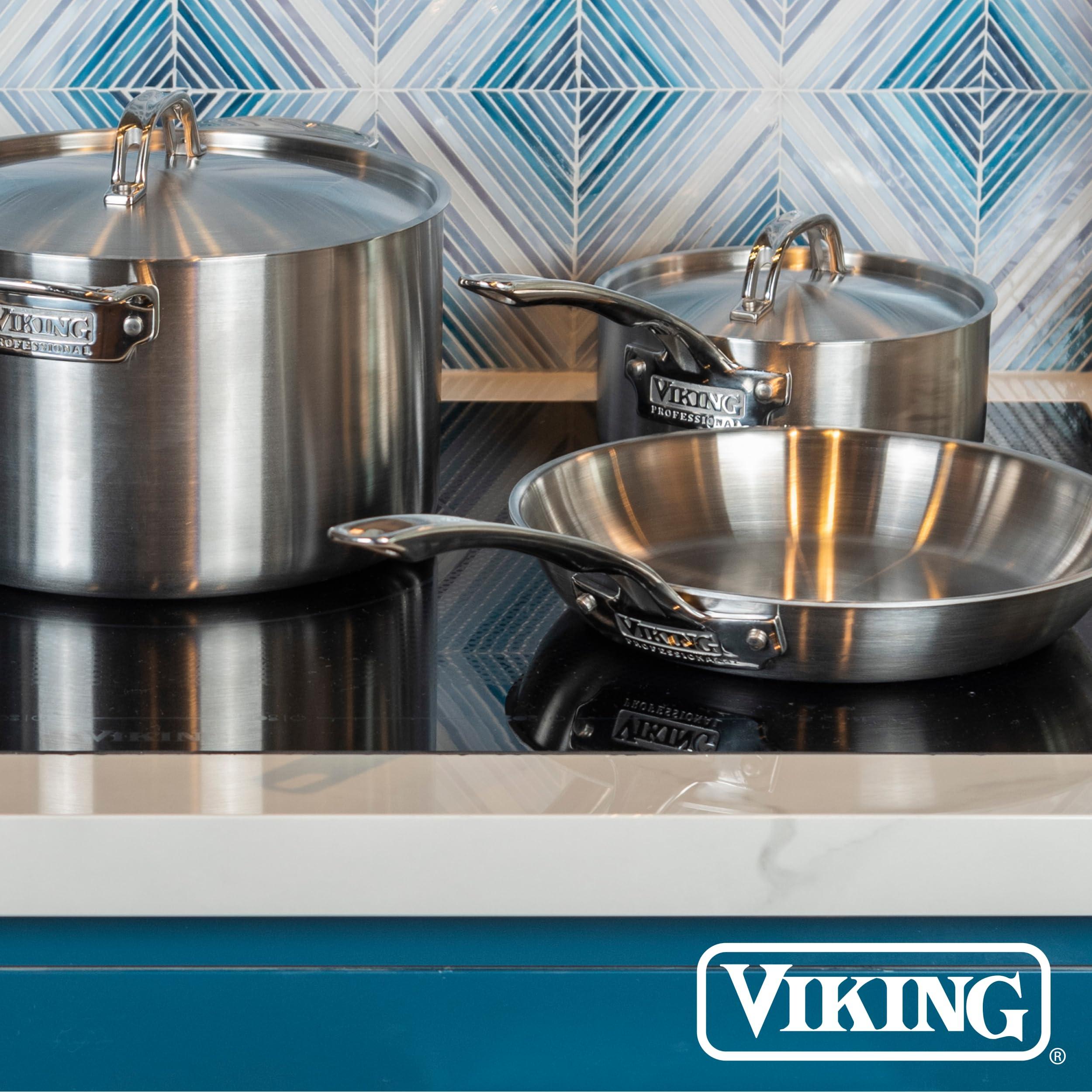 Viking Culinary Viking Culinary Professional 5-Ply Stainless Steel Fry Pan, 12 Inch, Ergonomic Stay-Cool Handle, Dishwasher, Oven Safe, Works on All Cooktops including Induction