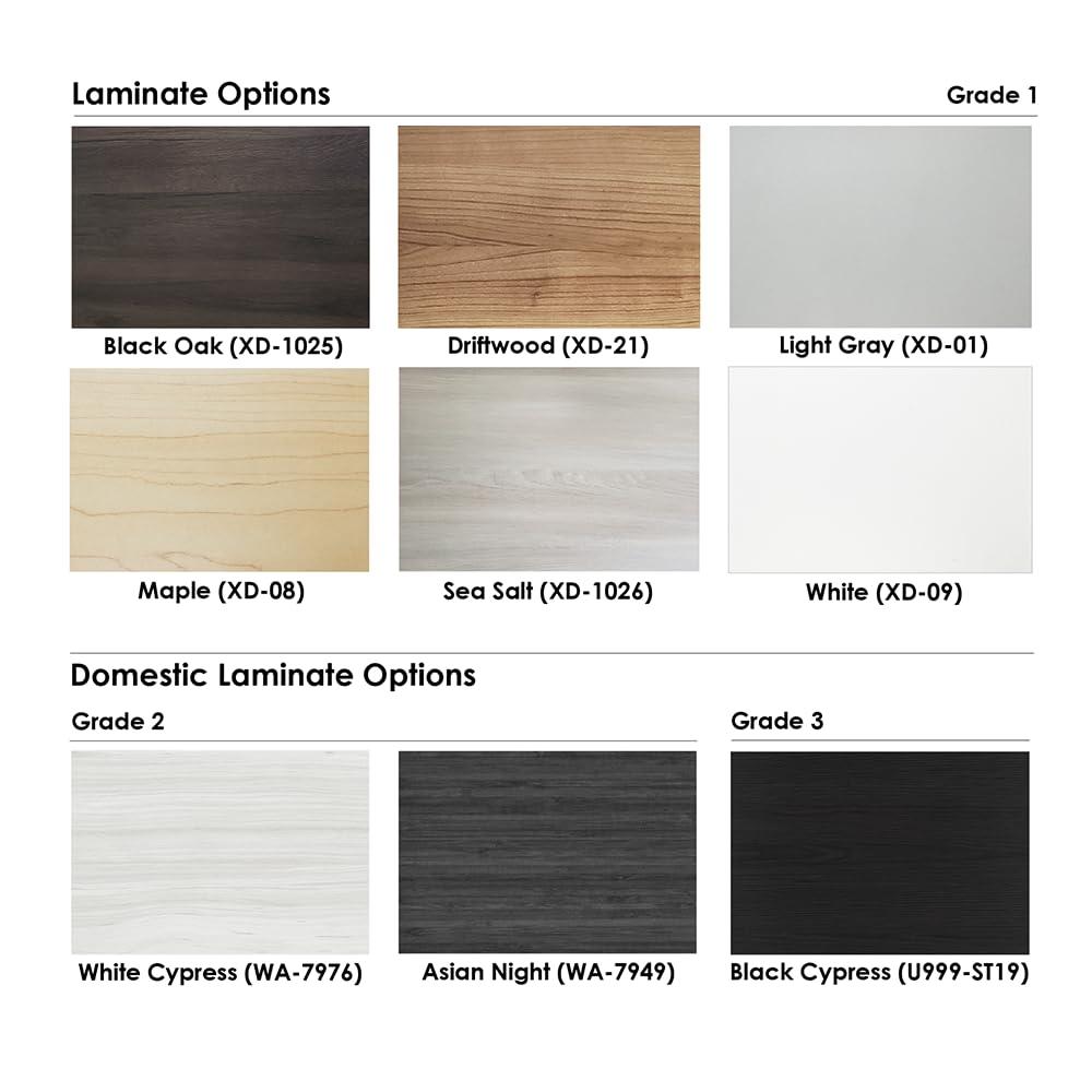 SKUTCHI DESIGNS INC. SKUTCHI DESIGNS INC. 5X5 L-Shaped Laminate Desk with Storage Cabinet | Desk with Charcoal Modesty Panel | Indigo Series |Asian Night