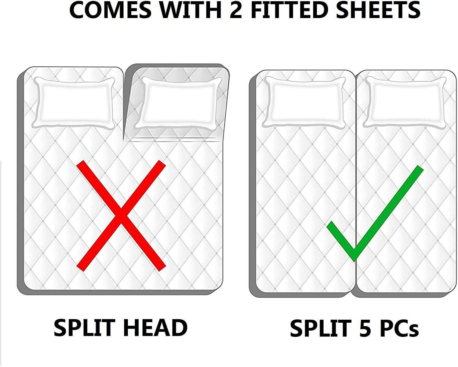 Ashley Mills Ashley Mills Split California King Sheet Set for Adjustable Bed Luxury Sheets, 800 TC 100% Egyptian Cotton Sheets, 5 Piece Split Sheet Set,21\" Deep Pocket, Ivory Solid