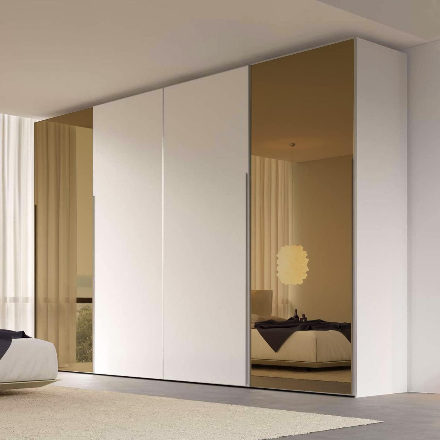 Fab Glass and Mirror Fab Glass and Mirror Cut to Size Mirror Panels - 1/4" Thick Pencil Edge Bronze Mirror Custom Size, Frameless Full-Length Mirror for Bedroom, Wardrobe Doors, Table Cover