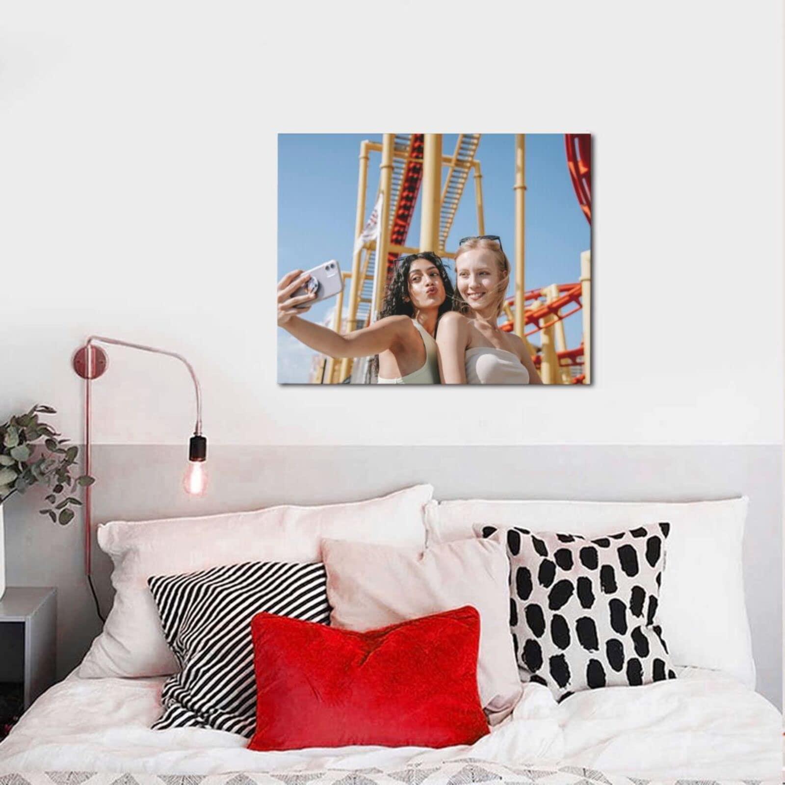 AHOBAGGA AHOBAGGA Custom Canvas Prints Personalized Wall Art Add Your Customized Photo Picture Text Canvas Wall Art for Family Wedding Friends Home Decoration (20x16 in)