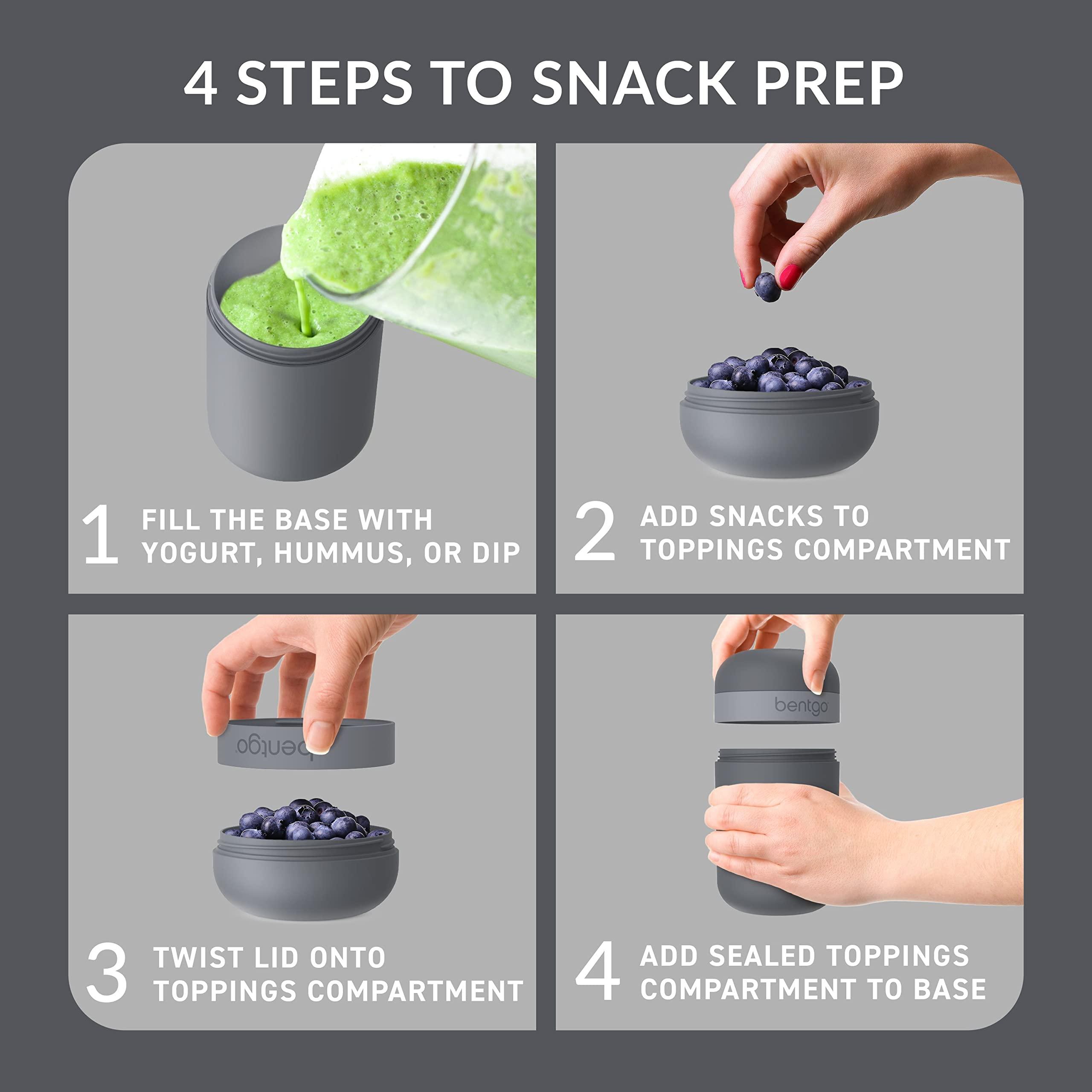 Bentgo Bentgo Modern Bento-Style Lunch Box Set With Reusable Snack Cup (Dark Gray)