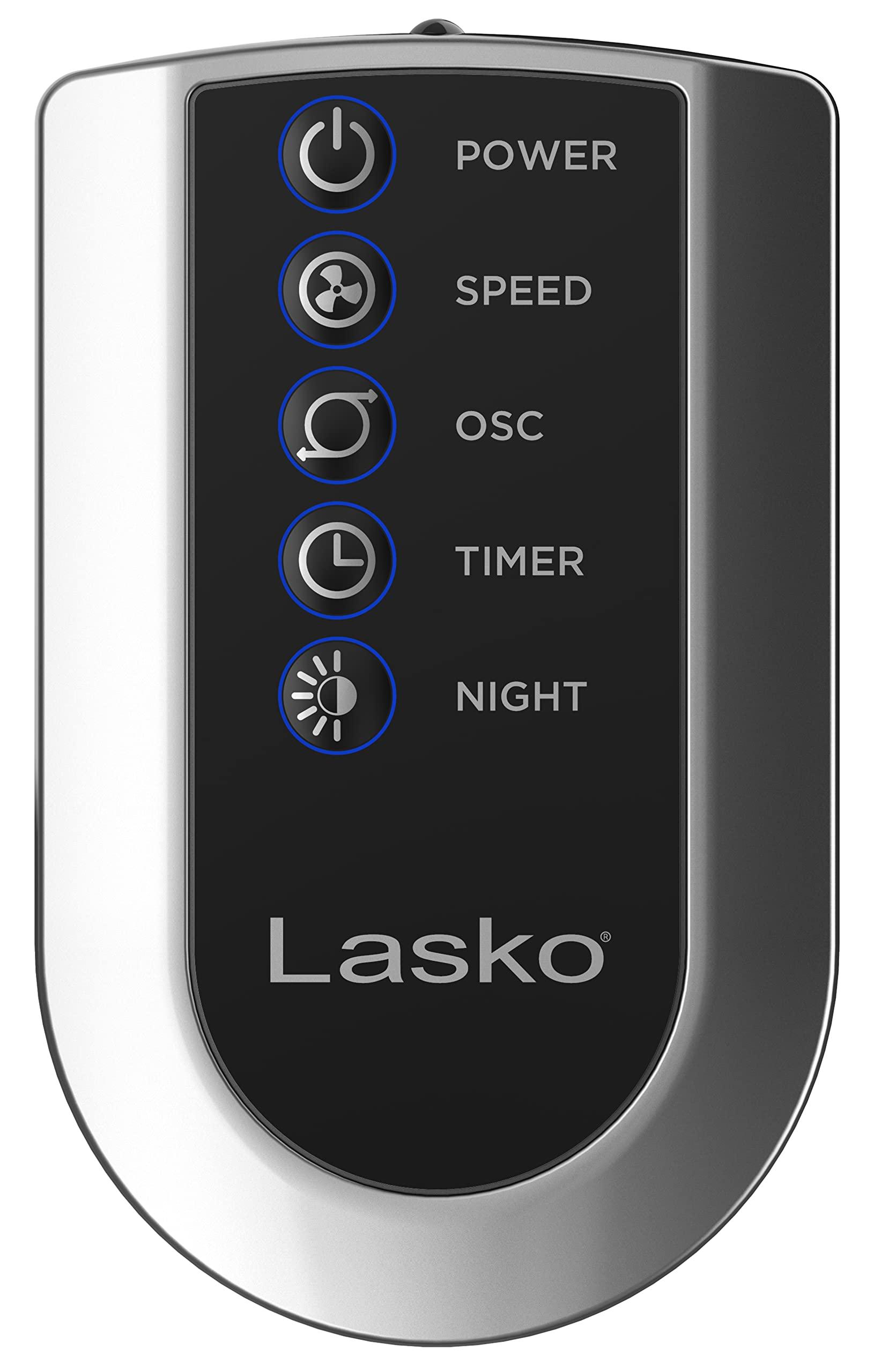 Lasko Lasko Oscillating Tower Fan, Quiet Fans with Remote, for Bedroom, Living Room, Office, Tower Fan with Remote, 3-Speed Timer, 42, Silver T42951