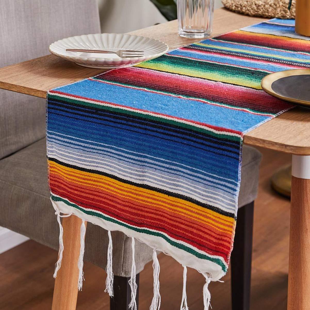 HAKIDZEL HAKIDZEL Mexican Table Decorations Dining Table Runner zarape Table Runners Custom Table Runner Outdoor Table Runner Serape Runner Mexican Blanket Table Runner Table Cloth Long Table Coffee