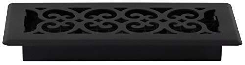 Decor Grates Decor Grates ST410 Scroll Design Floor Register, 4x10 Inches, Textured Black