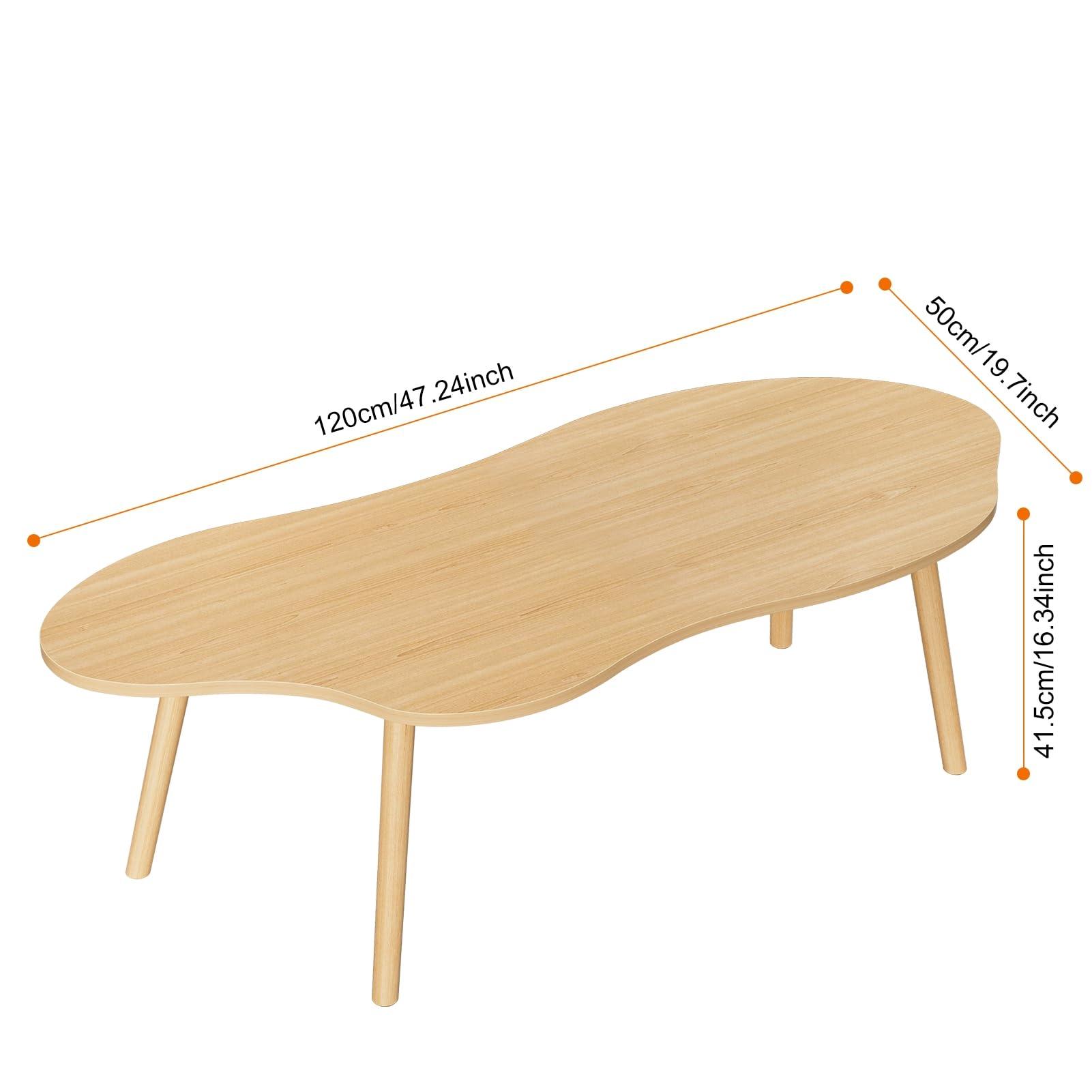 leasote leasote Cloud Coffee Table, Mid Century Modern Coffee Table, Small Coffee Table, Rustic Farmhouse Coffee Table Retro Accent Sofa Center Table for Living Room Easy Assembly 80 cm/31.5IN