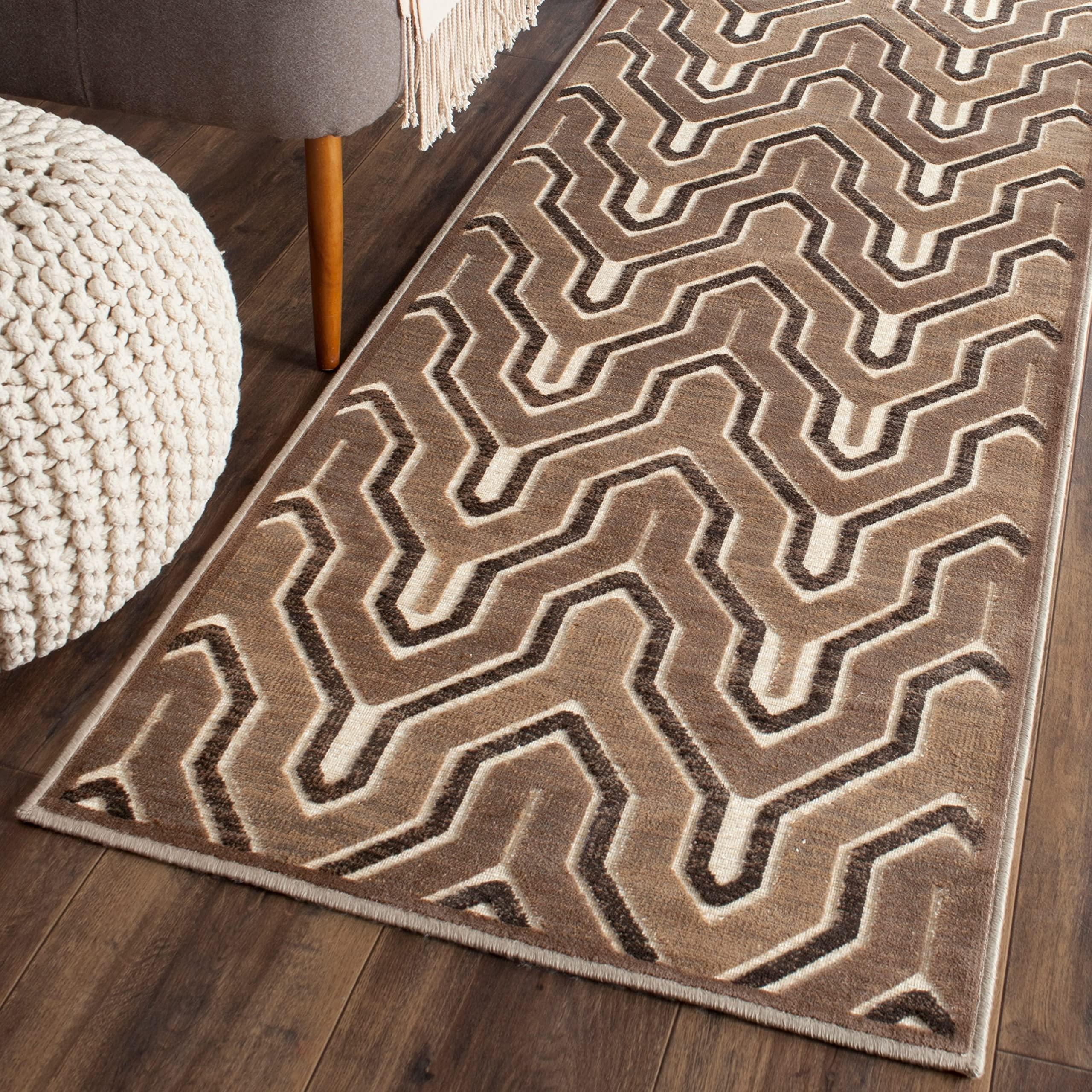 Safavieh SAFAVIEH Paradise Collection Area Rug - 7'6" x 10'6", Stone, Art Deco Viscose Design, Ideal for High Traffic Areas in Living Room, Bedroom (PAR352-3440)