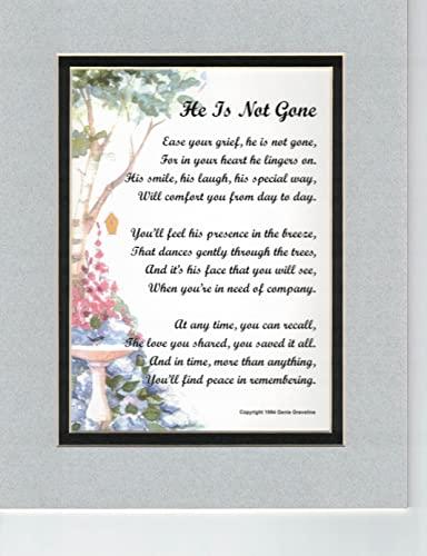 Genie's Poems Genie's Poems - Father Sympathy Poem - Father Memorial Poem - Father Memorial Print - Loss of a Father Brother Husband Friend - Bereavement Memorial Gift - Double Matted in Navy over White