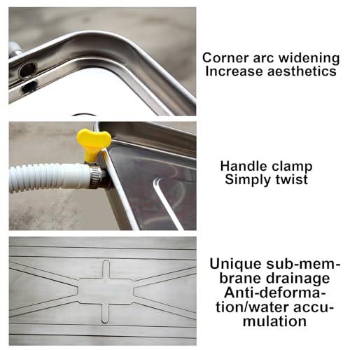 WYHBXD Air Conditioner Condensate Drain Pan, Outdoor Stainless Steel Universal Ac Drip Cushion Water Collecting Drainage Pan, for Window Ac and Mini Split Units (Color : 3P 92x44cm/36x17in)