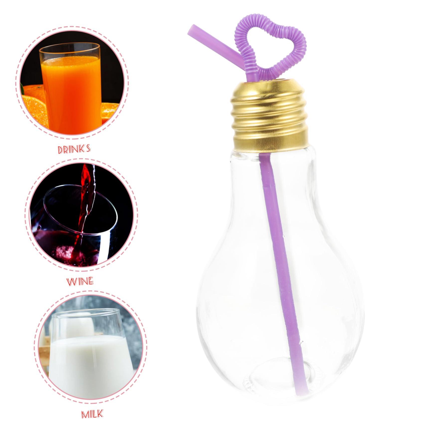 BRIGHTFUFU BRIGHTFUFU Light Bulb Drinking Bottles Light Bulb Drinking Glasses 400ml Light Bulb Drinking Bottle Glass Stylish Bulb Cup for Cocktails Beers Decorative Vase Random Style