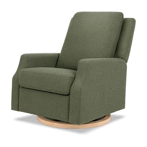NAMESAKE Namesake Crewe Glider Recliner Nursery Chair - GREENGUARD Gold & Certi-PUR US Certified, Ultra Cozy 360 Swivel Rocker Recliner, Versatile Glider Rocking Chair for Nursery & Living Room - Olive Boucle