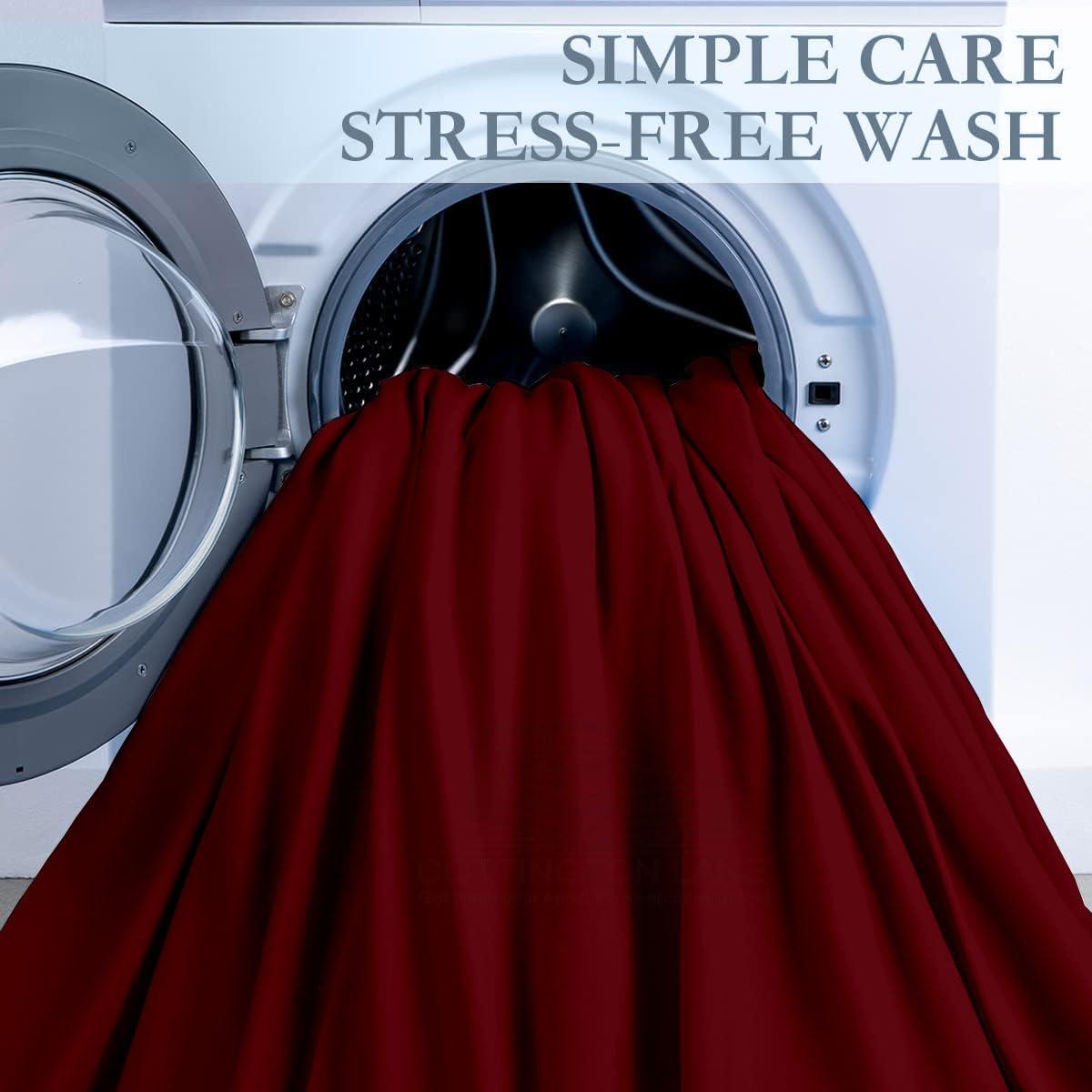 Cottington Lane Extra Long Twin XL Sheets Dorm-Super Soft Microfiber Bed Sheets-Hotel Luxury Bedding-College Dorm Room Bed Sheets Twin Xl-16 Inch Deep Pocket Twin XL Fitted Sheet with Elastic All Around(Burgundy)