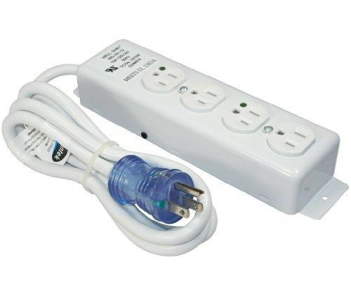 Conntek Conntek 55203 6-Feet SJTW 14/3 Medical Grade Power Strip 15A 125V 4 Outlet/Green Dot Meets UL1363A
