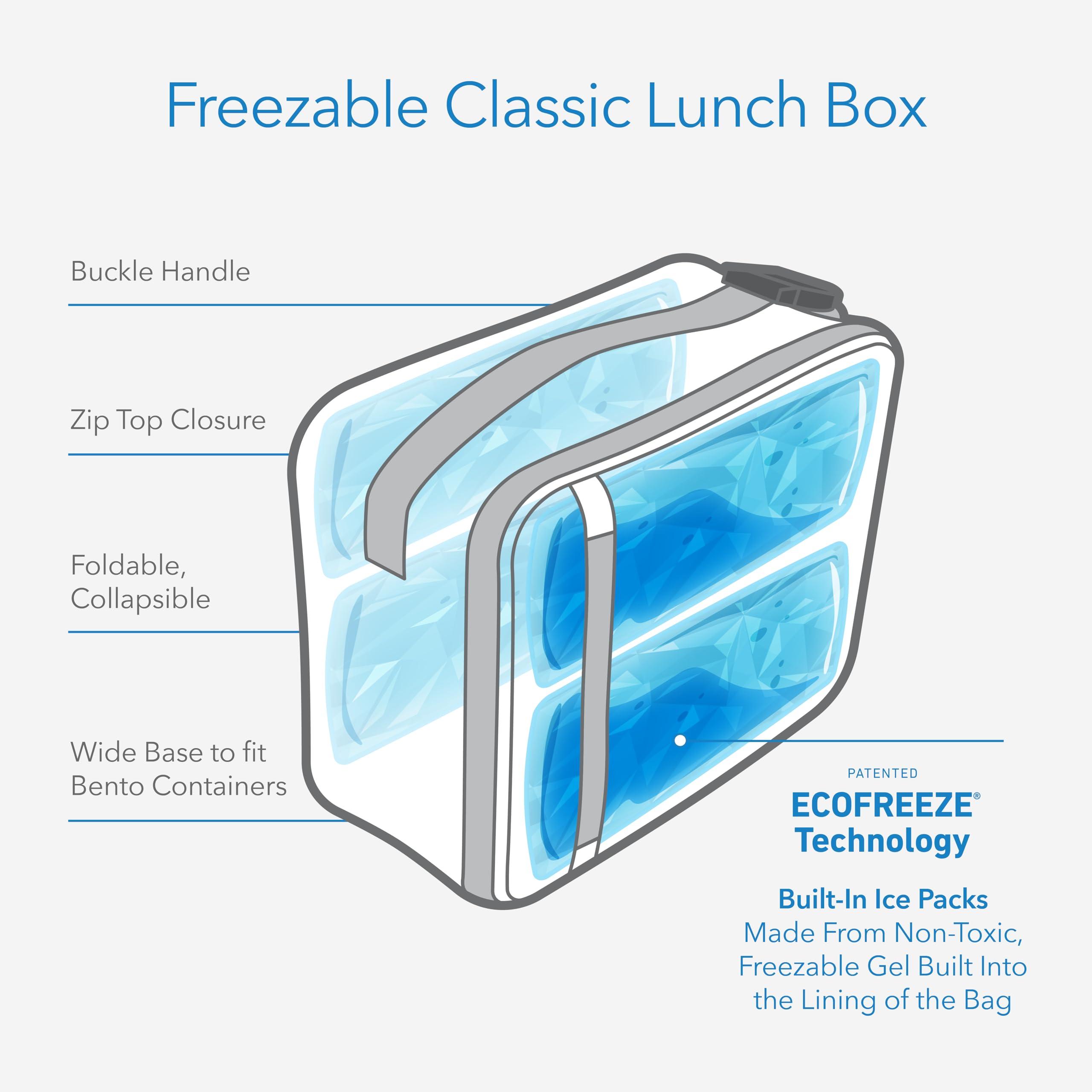 PackIt PackIt Freezable Classic Lunch Box, Blue Camo, Built with EcoFreeze Technology, Collapsible, Reusable, Zip Closure With Zip Front Pocket and Buckle Handle, Designed for Lunches