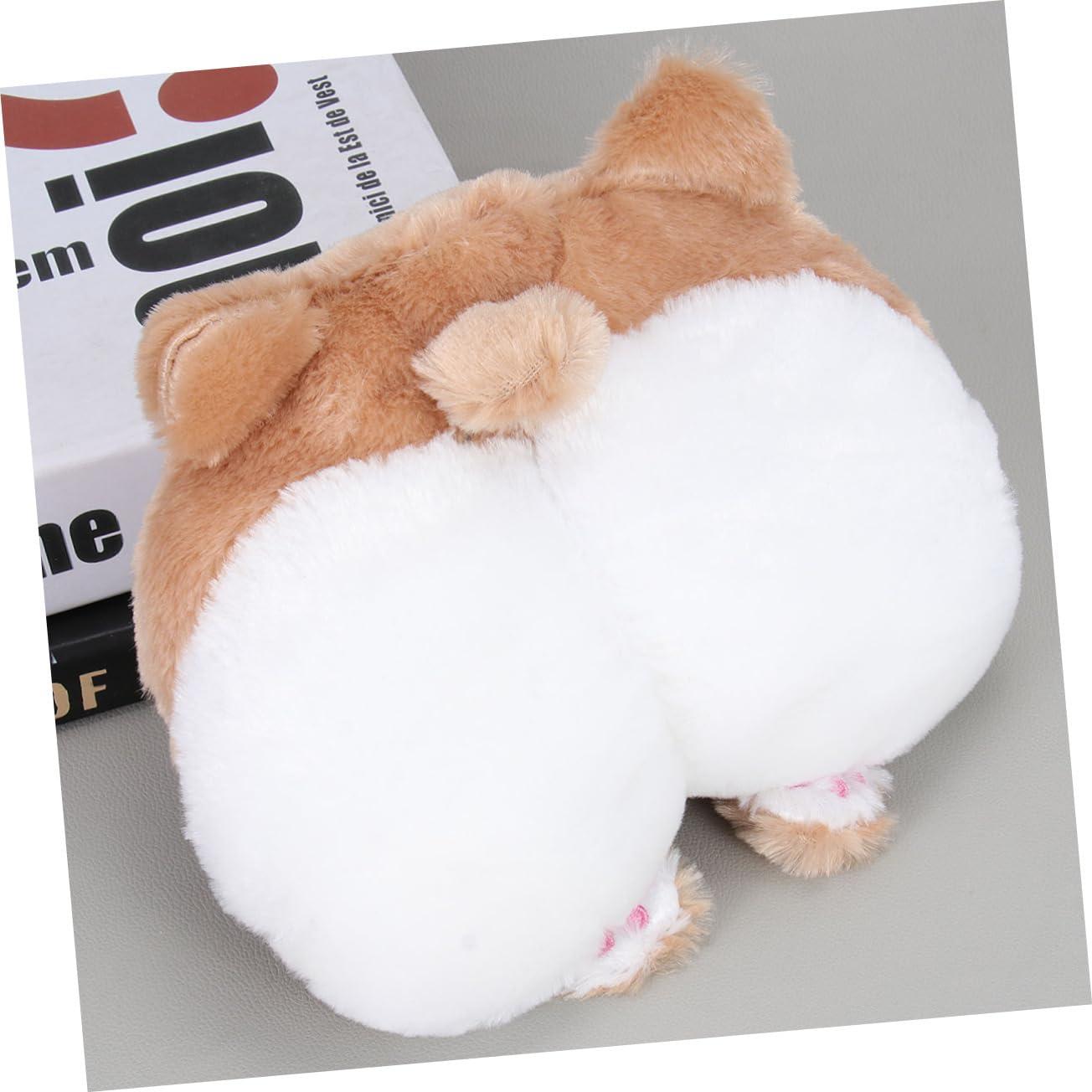 TOYANDONA TOYANDONA Car Headrest Pillow Plush Decorative Pillow Auto Seat Cushion Brown 21x22cm Comfortable Travel Pillow