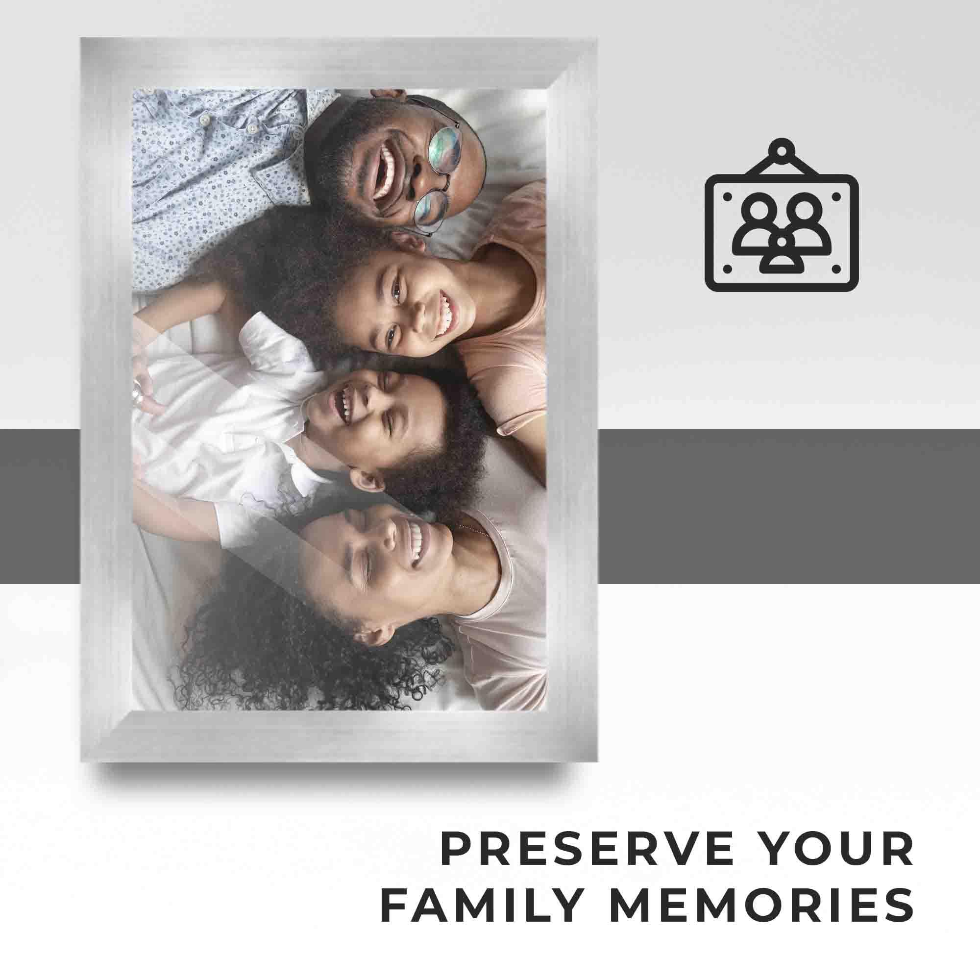 CustomPictureFrames.com 9x34 Frame Silver Real Wood Picture Frame Width 1.5 Inches | Interior Frame Depth 0.5 Inches | Silver Wide Modern Photo Frame Complete with UV Acrylic, Foam Board Backing & Hanging Hardware