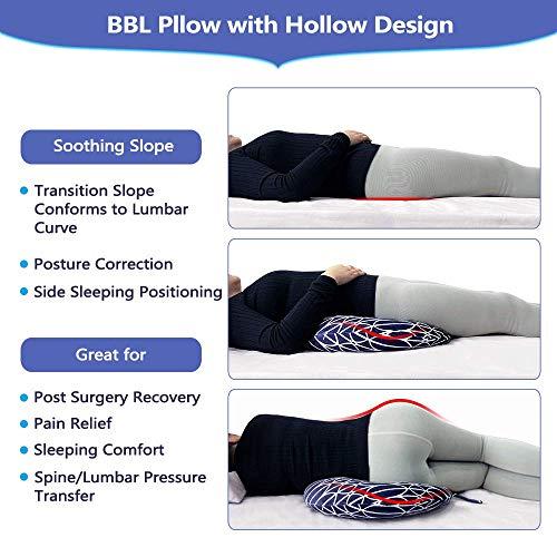 AOSSA BBL Pillow After Surgery Brazilian Butt Lift Pillow Post Surgery Recovery for Sitting Sleeping Driving Booty Butt Pillows for Women Lumbar Back Hip Cushion Seat Support Foam BBL Wedge Pillow