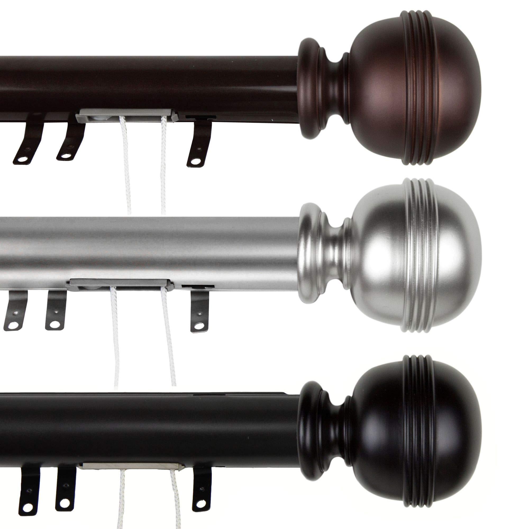 Contemporary Home Living Contemporary Home Living 163.5" Satin Silver Decorative Adjustable Traverse Rod with Sliders