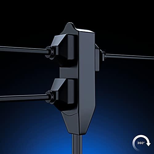 Maximm Maximm Cable 10 Ft 360° Rotating Flat Plug Extension Cord/Wire, 16 AWG Multi 3 Outlet Extension Wire, 3 Prong Grounded Wire - Black - UL Certified