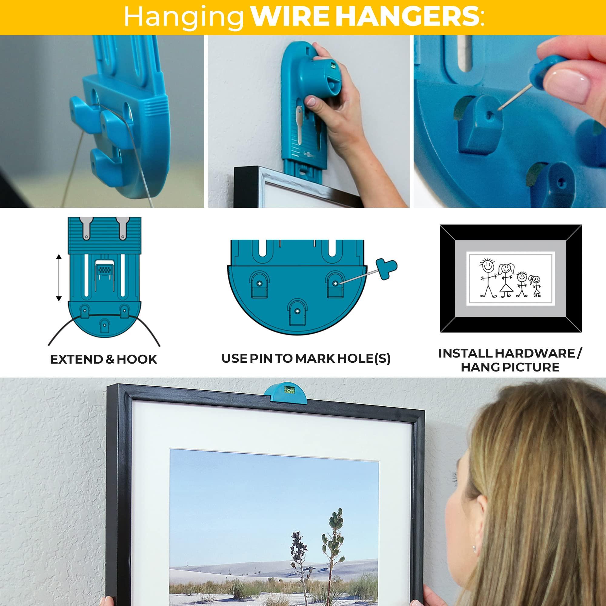 Go Hang It! Go Hang It! Pro, All-in-One Picture Hanging Kit - Picture Leveling and Hanging Tool - Hang Sawtooth/Wire Hangers - Wall Hanging Kit and Level Tool - Hardware Case with 85-Piece Hanging Essentials