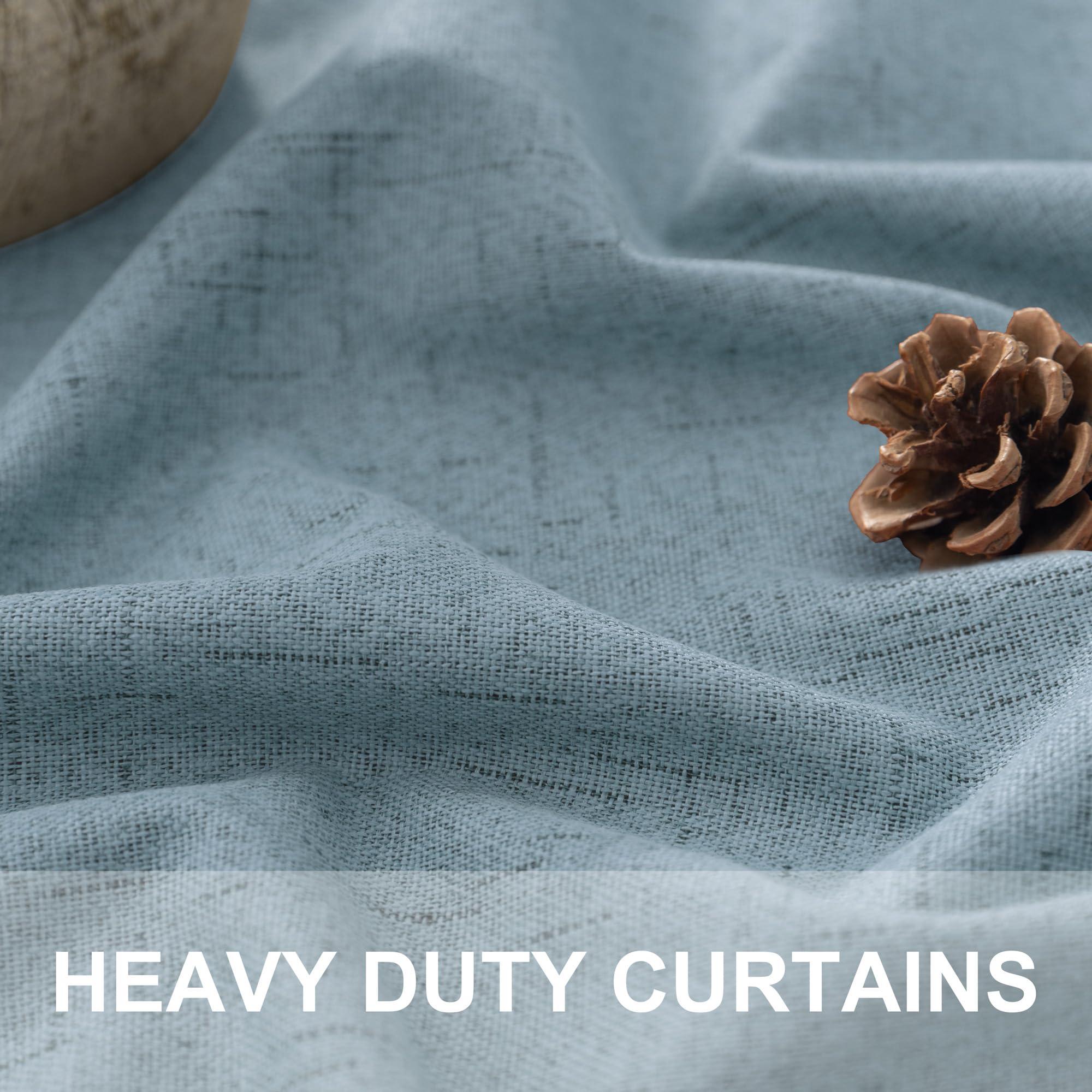 Pitalk Dusty Blue Curtains for Nursery Girls Boy Bedroom 72 Inch Length 2 Panels Complete Blackout Room Darkening Black Out Shades Insulated Thermal Light Blue Grey Curtains for Winter Summer Heat Blocking