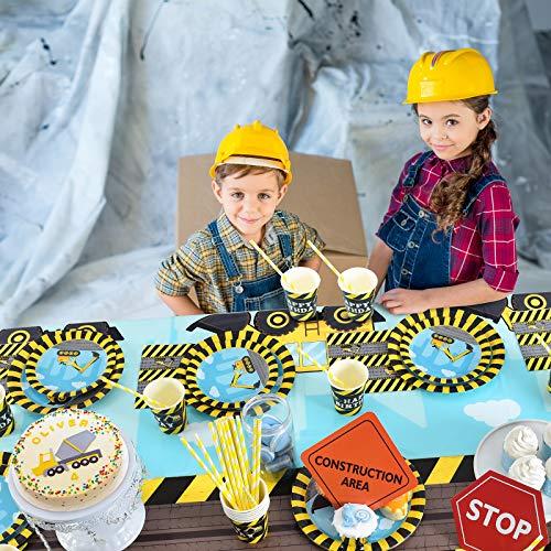 WERNNSAI WERNNSAI Construction Party Supplies - Disposable Dump Truck Themed Tableware Set for Boys Kids Birthday Dinner Dessert Plates and Napkins Serves 16 Guests 48PCS