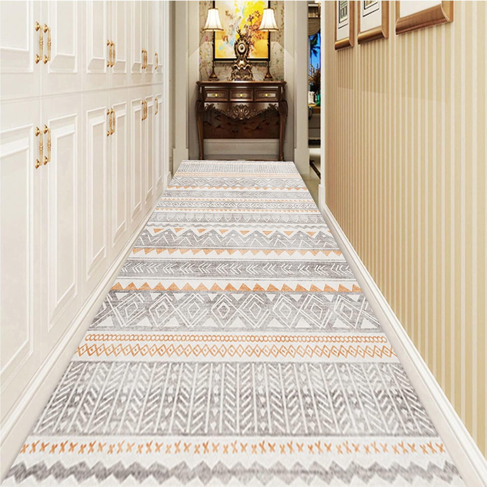 ONISUM Long Carpet Runners for Hallway, Kitchen Hall Stairs Passage Narrow Rugs, Home Decoration Area Rugs, Rubber Backed Non Slip Runner Rugs - Customizable Length ( Size : 2.6 ft 13.1 ft )