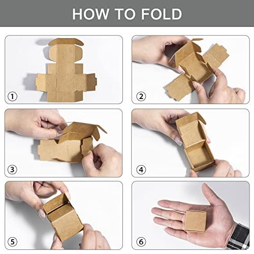 Sdootjewelry Sdootjewelry Small Gift Boxes 100 Pack, Kraft Gift Boxes Bulk 1.57 1.57 0.98, Ring Boxes Bulk, Small Cardboard Boxes for Jewelry Packaging, Brown