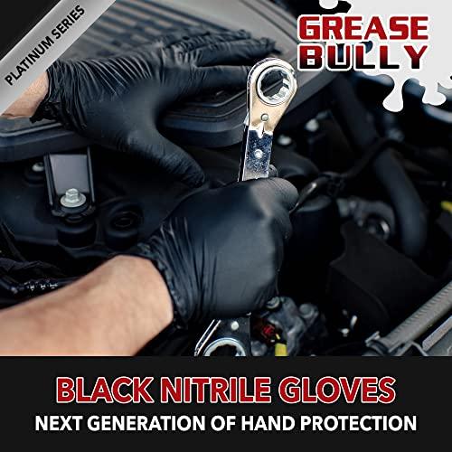 EPPCO EPPCO Grease Bully 6-Mil Black Nitrile Gloves Disposable Powder Free, Latex Free Textured Superior Grip Glove for Mechanics, Auto-Motive, Industrial Work, Medium, Box of 100