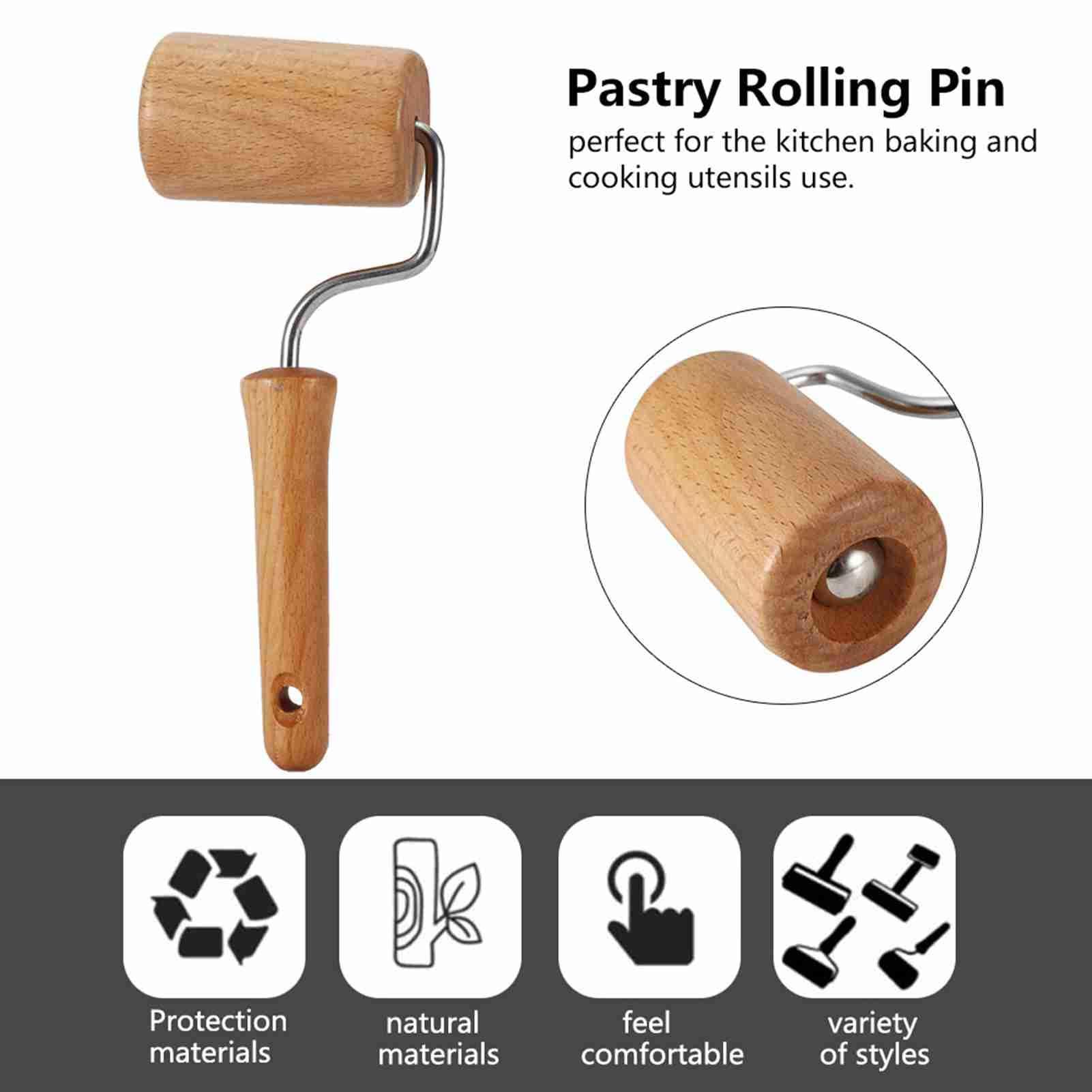 lvifloae Rolling Pin Pastry and Pizza Baker Roller Wooden Baking Kitchen Utensils Pizza Baker Roller Wooden Baking Kitchen Utensils Pizza for Home Kitchen Baking Cooking (Style 4)