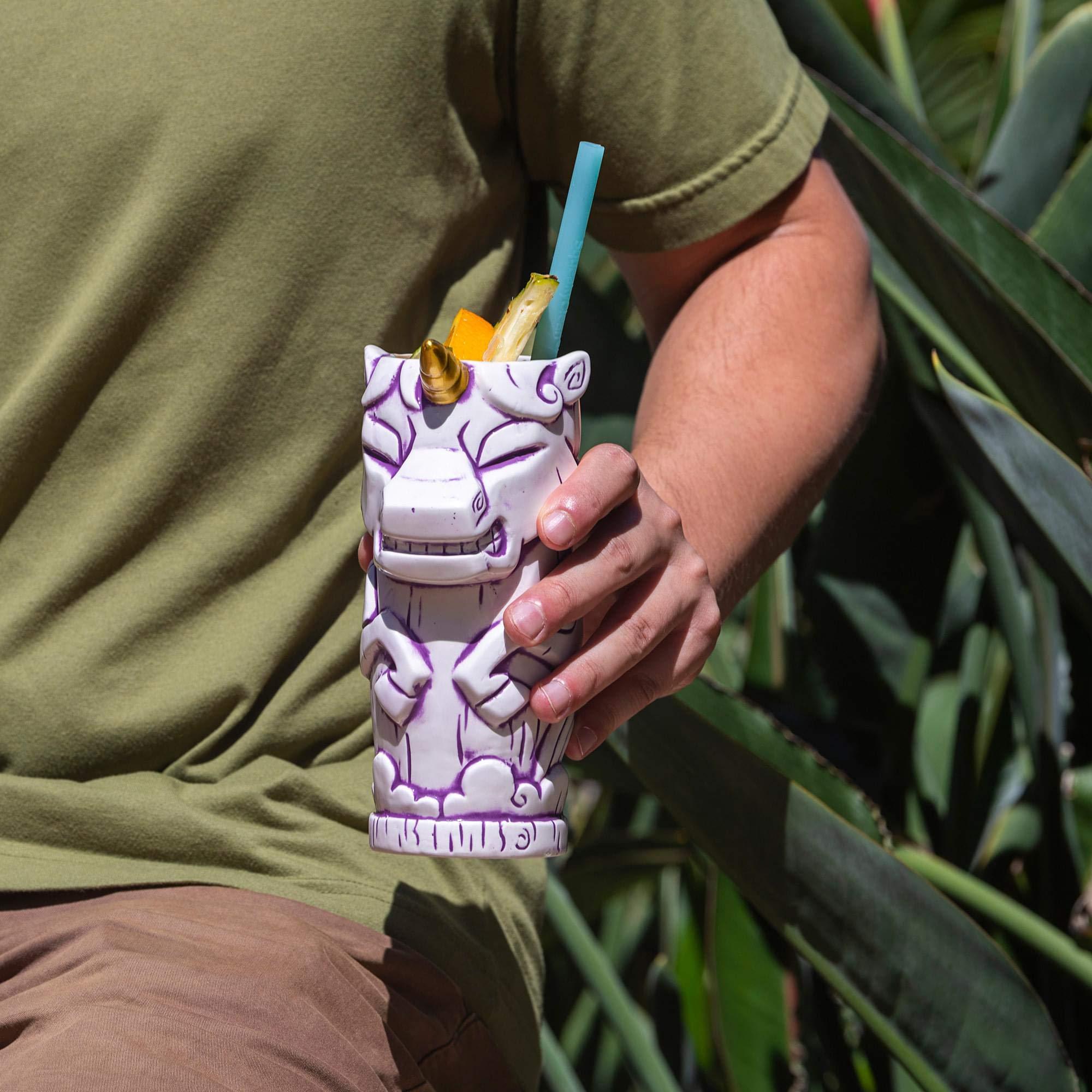 Geeki Tikis Geeki Tikis White Unicorn Fantasy Mug | Official Geeki Tikis Fantasy Series Ceramic Tiki Style Cup | Holds 19 Ounces