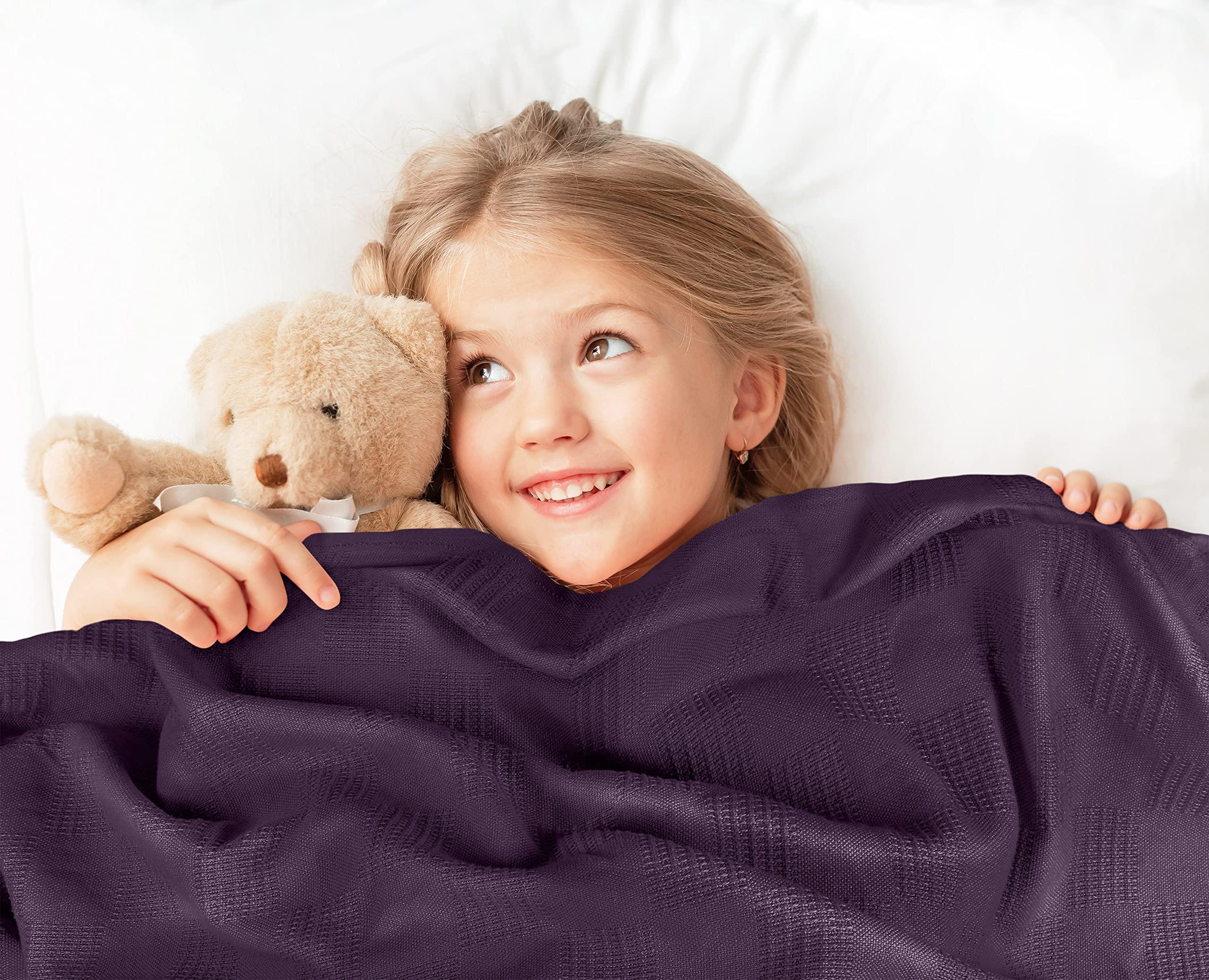 Utopia Bedding Utopia Bedding Plum 100% Cotton Blanket [Queen Size - 90x90 Inch] 350GSM Lightweight, Soft and Breathable Thermal Blanket for All Seasons