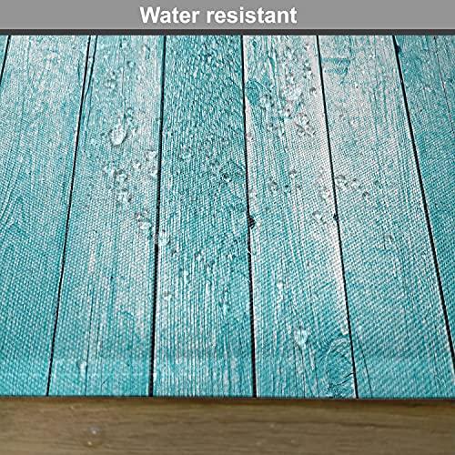 Lunarable Lunarable Turquoise Place Mats Set of 4, Aged Wooden Planks Texture Image Vertically Striped Surface Floor Rustic Design, Washable Fabric Placemats for Dining Table, Standard Size, Turquoise