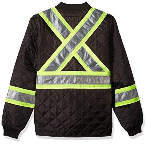 Work King Safety Work King Safety Men's Hi Vis Quilted Safety Jacket, Black, 2XL