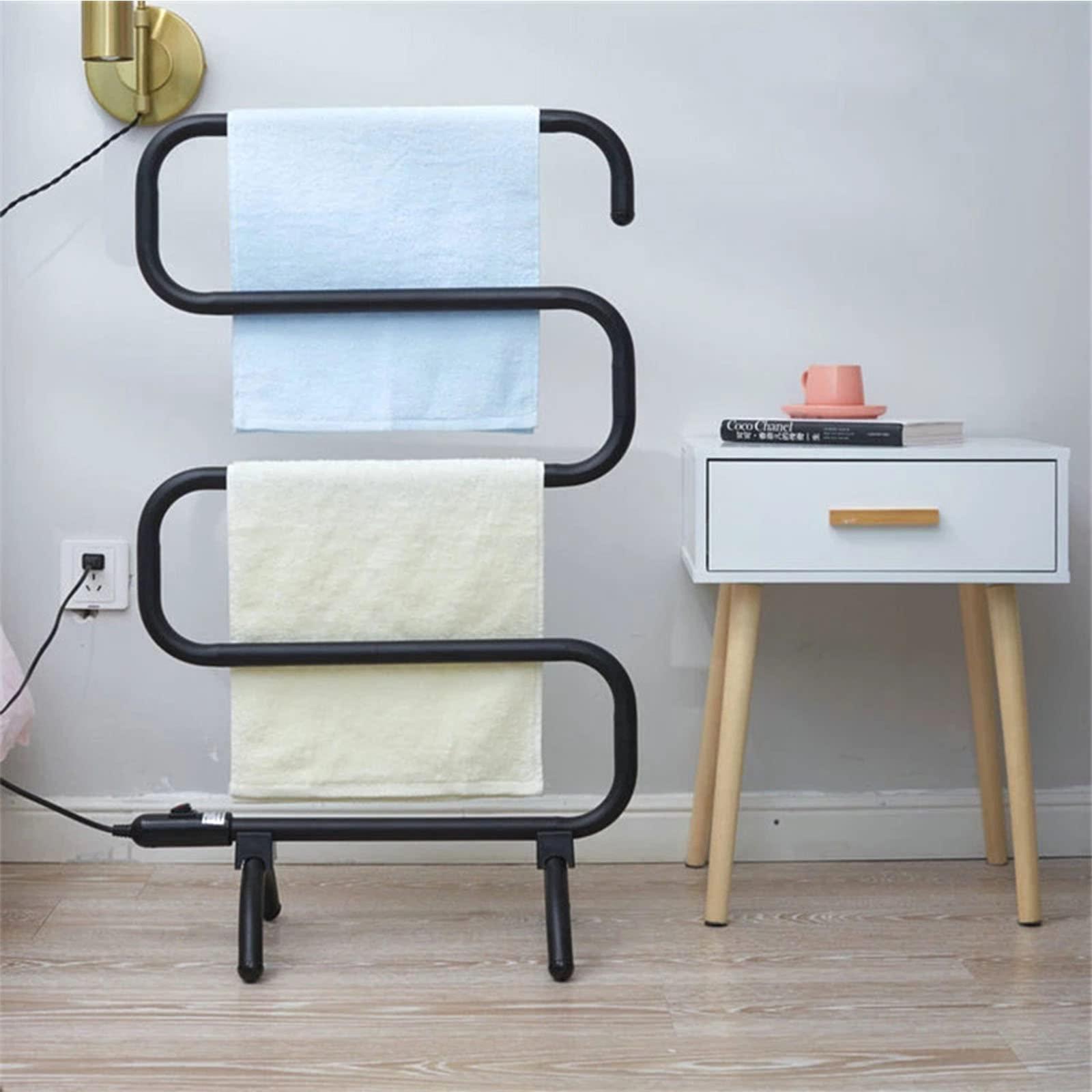 WRJAHCG WRJAHCG Plug in Towel Warmer,Towel Warmer with Timer Home Bathroom Electric 5-Bar Towel Drying Rack,Free Standing Towel Heater for Bathroo