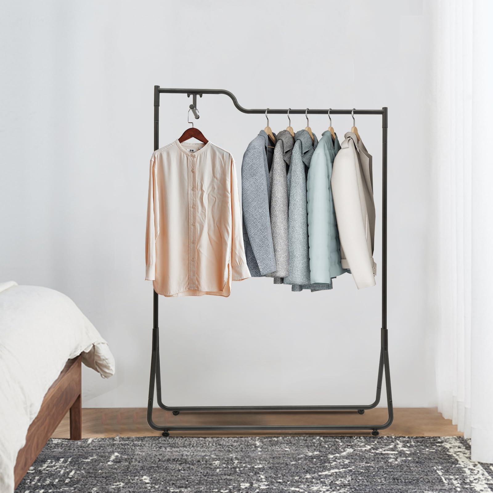 Vintoro Vintoro Modern Simple Garment Rack,Retail Display Clothing Rack,Single Rod Floor-Standing Hangers Clothes Shelves,Portable Commercial Grade Rack,for Hanging Clothes,Coats,Skirts,Shirts,Sweaters,Black