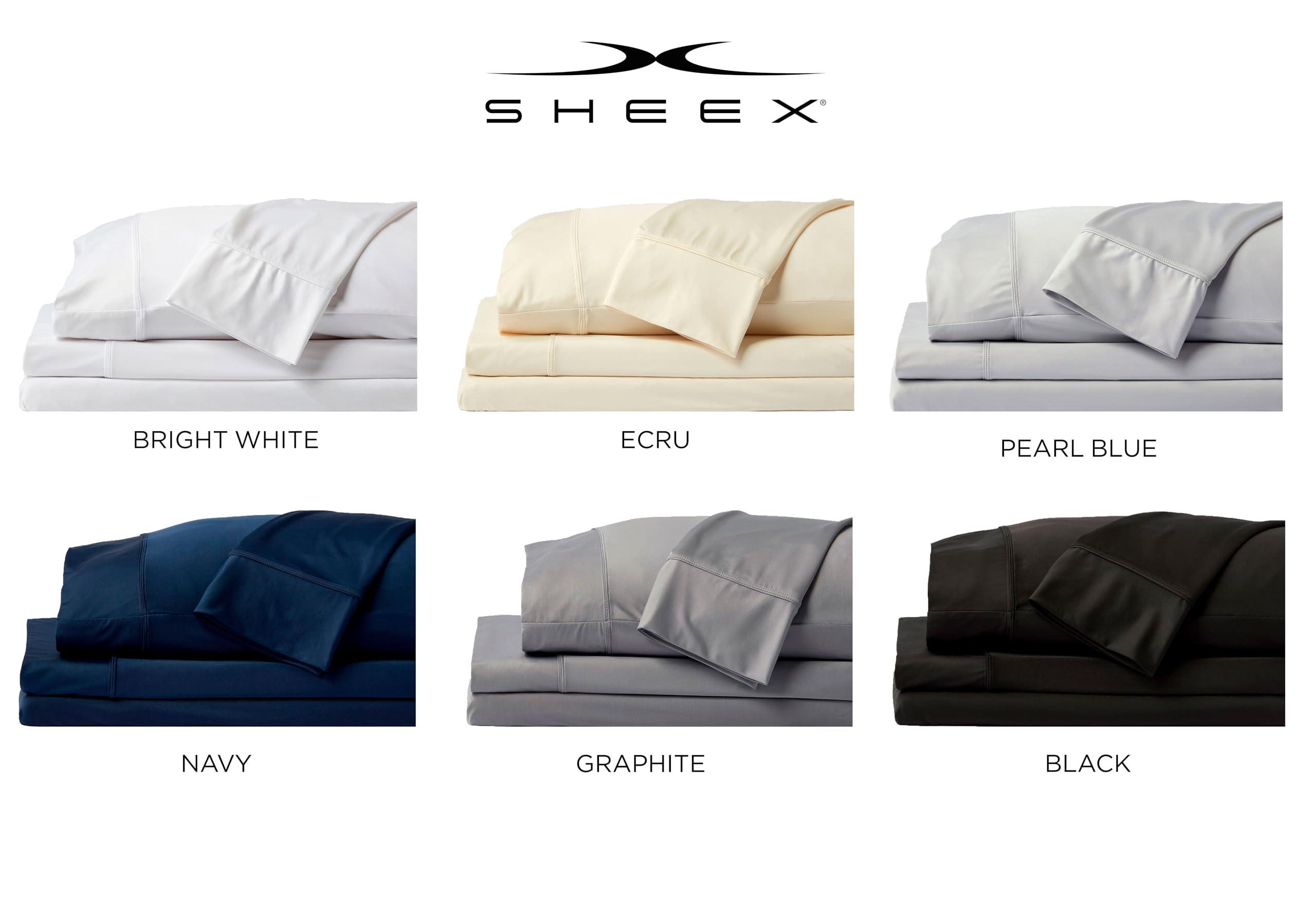 SHEEX SHEEX Original Performance Sheet Set, Cooling Bed Sheet with 1 Flat Sheet, 2 Fitted Sheet, and 2 King Pillowcases, Split King, Graphite