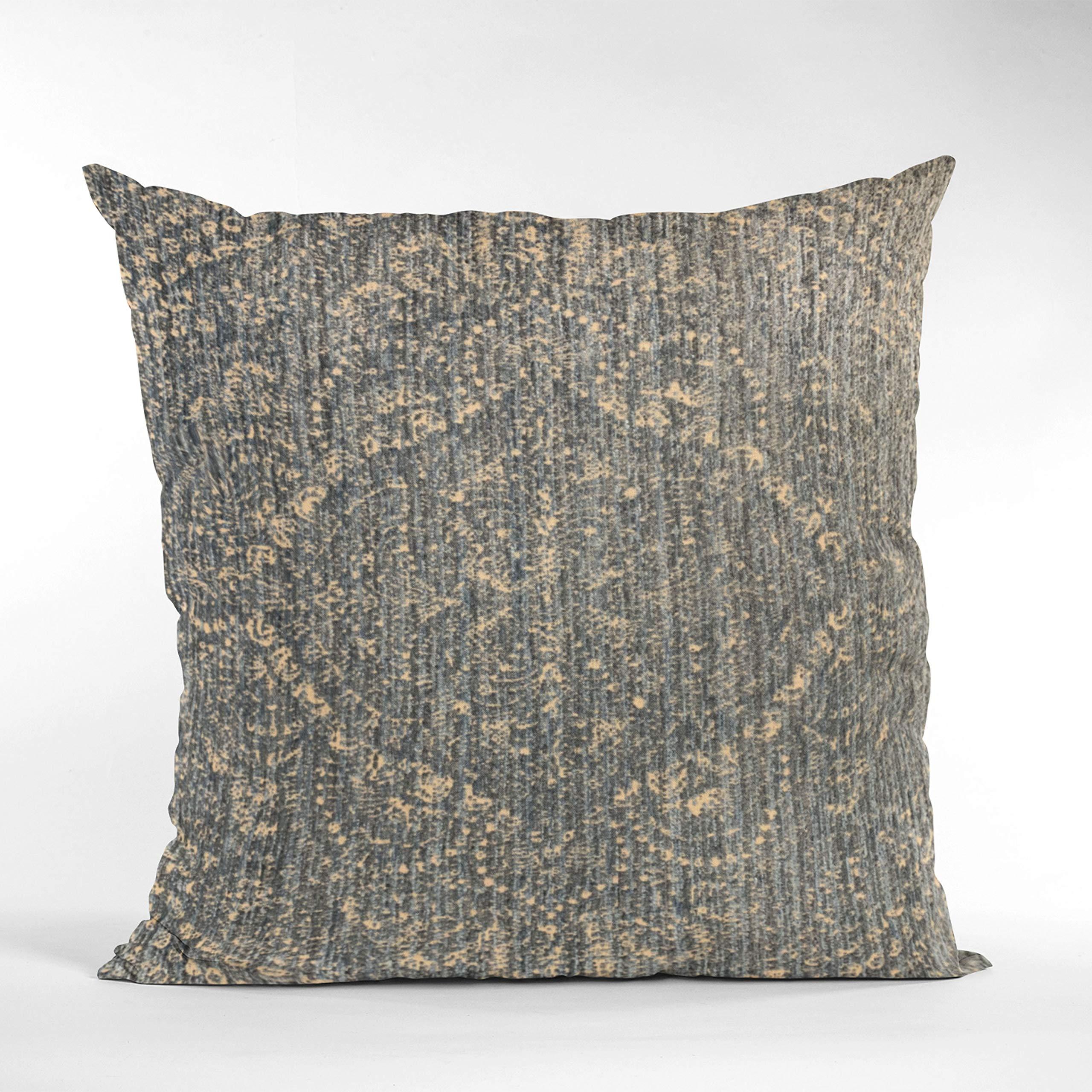 Plutus Brands Plutus Brands Blue Plutus Hidden Planet Medallion Luxury Throw Pillow 20 in x 36in, Double Sided 20\" x 36\" King