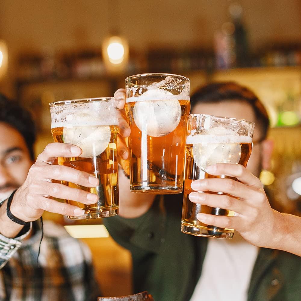 DOXISHRUKY Lucky Shop1234 Silicone Round Ice Cube Mold, Round Ice Cube Trays for Freezer with Funnel, Easy Release Ice Cube Tray Circle Balls for Whiskey Cocktails Bourbon