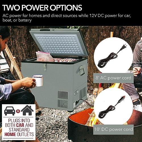 Whynter Whynter 85 Qt. Portable Refrigerator / Portable Freezer for Travel - Chest Freezer / Fridge for Car, Camping, RVs & More, -8F to 50F Temperature Range, AC 110V/ DC 12V, FM-85G, Gray