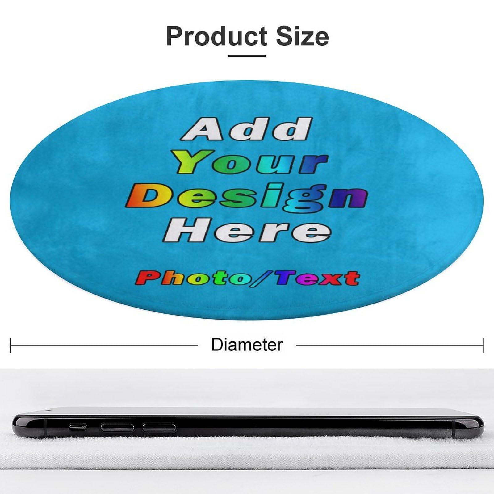 Yhbtgvrce Yhbtgvrce Custom Rugs with Logo Personalized with Logo Text Photo, Anti Slip Washable Door Mat Decorative for Bedroom Living Room Office Garden Balcony etc, SkyBlue, 35.4"x35.4"