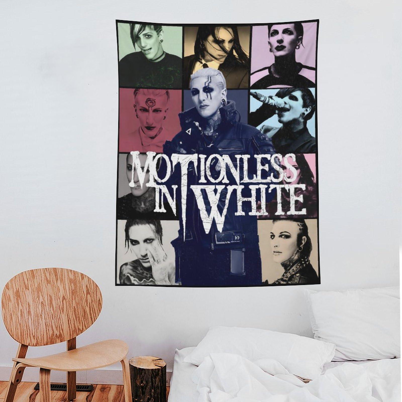 HA4PLUS HA4PLUS Motionless Metal In White Band Tapestry, Album Posters, Funny Aesthetic Wall Hanging, Wall Tapestry for Modern Family Bedroom Decor 60\"x80\"