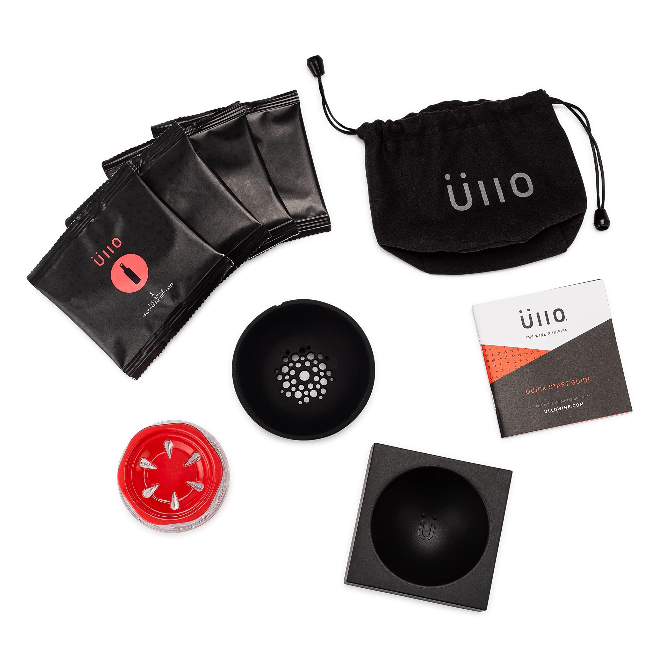 Üllo Ullo Wine Purifier with 4 Selective Sulfite Filters. Remove Sulfites and Histamines, Restore Taste, Aerate, and Experience the Magic of Ullo Pure Wine.