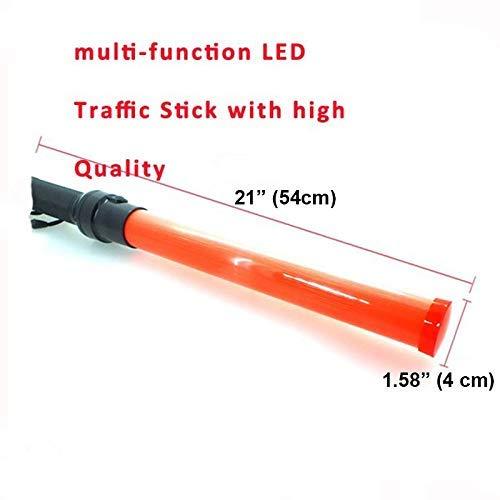 iMBAPrice iMBAPrice (2-Pack 21\" Long Traffic Safety Flashing LED Light Control Wand Baton Flashlight with Blinking and Steady-Glow Flashing Modes for Parking Guides, Climbing & Camping Contact