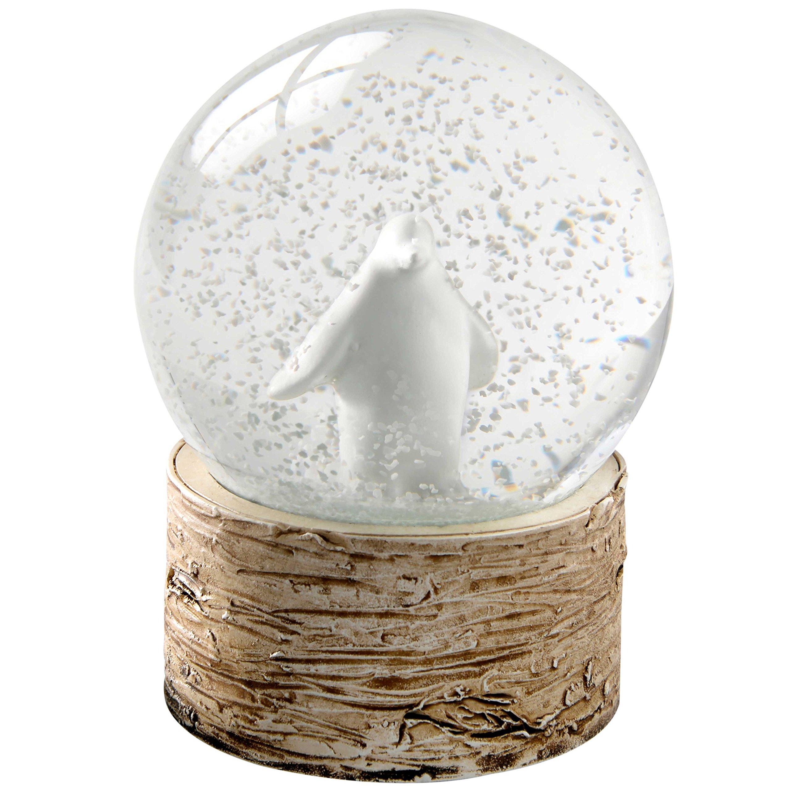 WeRChristmas WeRChristmas Snowflake Deer and Penguin Snow Globe Christmas Decoration, 65 Mm - White, Set of 3