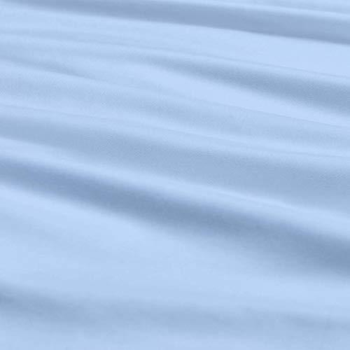 HOME STUFFS Sheet Set Twin-XL-39X80 Bed Sheet Set Light Blue Solid 18 inch Deep Pocket 4 Piece Bed Sheet Set- Fitted Sheet, Flat Sheet & Pillow Luxurious Bedding Set