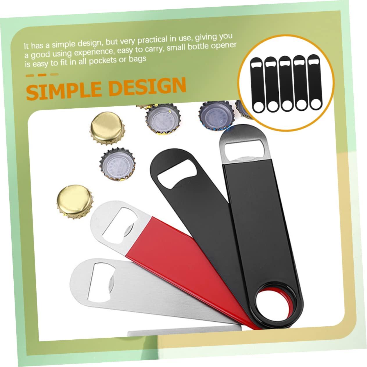 CIYODO CIYODO 5pcs Bottle Opener Beer Can Opener Black Portable Bottle Opener Stainless Steel Manual Beer Opener