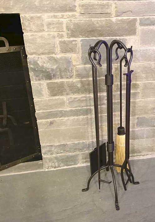 Pilgrim Pilgrim Home and Hearth 18006 Shepherd's Crook Fireplace Tool Set, 33" H/23 Lb, Vintage Iron